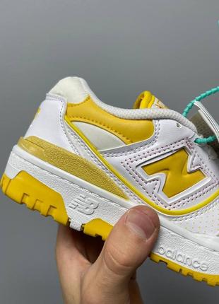 Жіночі шкіряні кросівки new balance 550 ‘yellow logo’6 фото