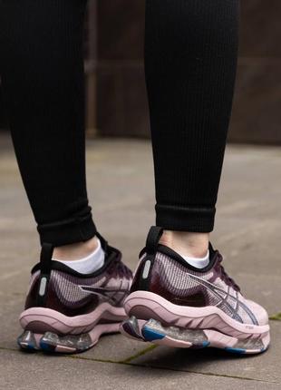 Стильні жіночі кросівки високої якості в стилі asics gel-kinsei blast pink bordo5 фото