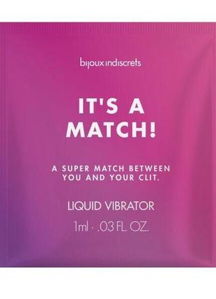 Жидкий вибратор bijoux indiscrets clitherapy liquid vibrator – it's a match, 1 мл.