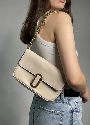 Сумка у стилі marc jacobs the j marc shoulder bag cream6 фото