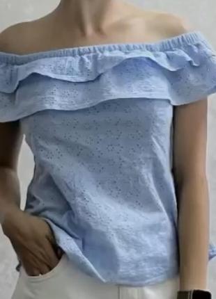 Топ из прошвы спущенные плечи h&amp;m hm
