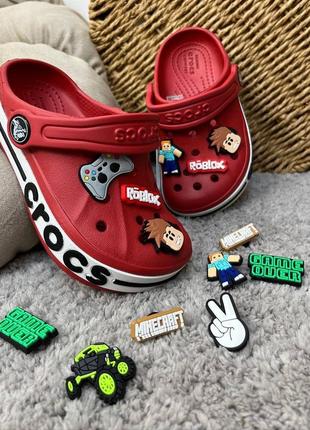 Дитячі крокси сабо crocs bayaband kids clog pepper червоно усі розміри у наявності джибітси