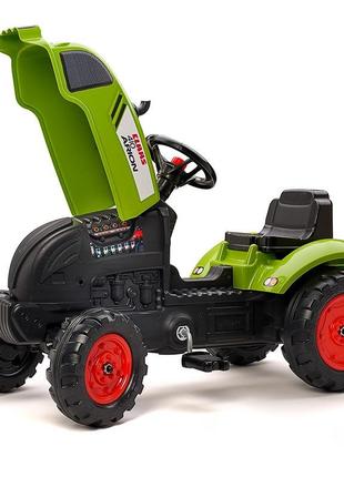 Детский трактор на педалях с прицепом falk 2041c claas arion (цвет – зеленый)4 фото