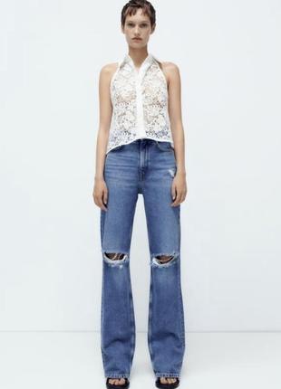 Рваные джинсы zara z1975 в полную длину рваные джинсы