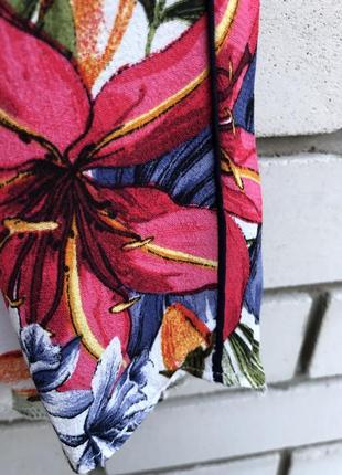 Цветочные яркие летние,штапельные,вискоза брюки с ломпасами,f&f3 фото