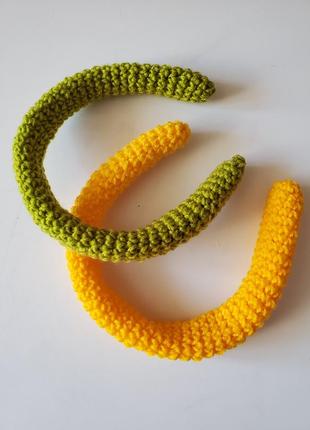 Обруч для волос вязаный крючком ручная работа эксклюзив
