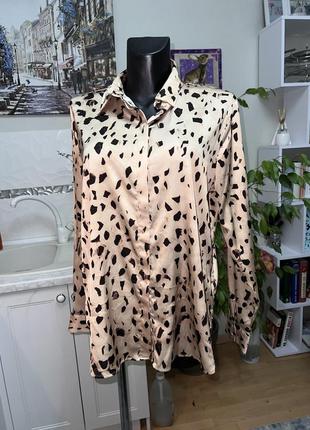 Трендова шовкова сорочка h&m з модним леопардовим принтом
