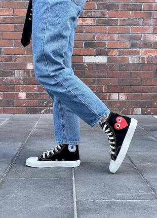 Жіночі текстильні кросівки converse comme des garçons play x converse кеди конверс2 фото