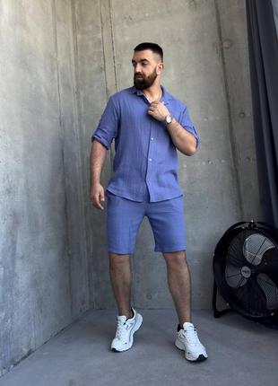 Літній костюм на вихід 🔥 чорний, сірий, джинси, оливка та білий, m,l,xl,xxl шорти та сорочка