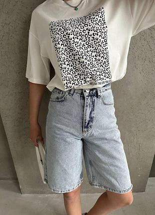 Модные женские джинсовые шорты бермуды средней длины турция размеры 25-29
