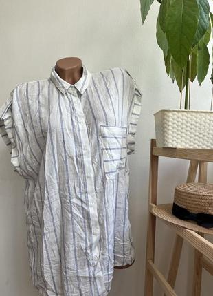 Рубашка туника длинная женская в полоску next l-xxl