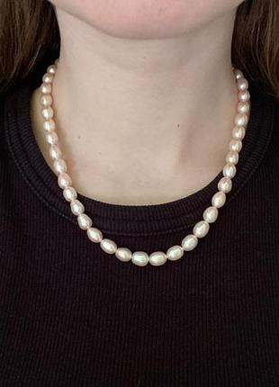 Намисто натуральні перлини великі персикові