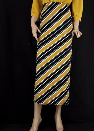 .брендовая длинная юбка "dorothy perkins" в диагональную полоску. размер uk8/eur36.