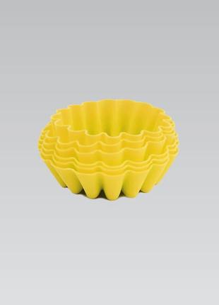 Набор силиконовых форм для выпечки maestro mr-1176-yellow 6 предметов 8 см желтый2 фото
