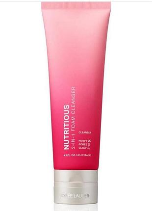 Пінка для вмивання 2 в 1, estee lauder nutritious 2in1 foam cleanser