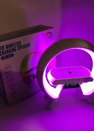 Светильник с беспроводной зарядкой и музыкой g-lite xm-x63, ночник с подсветкой nw-899...