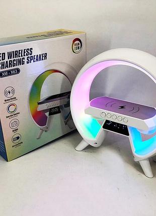 Светильник с беспроводной зарядкой и музыкой g-lite xm-x63, ночник с подсветкой nw-899...