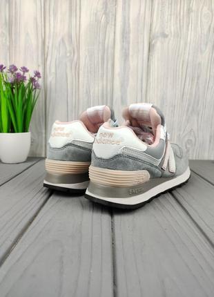 Кроссовки new balance 574 gray pink6 фото