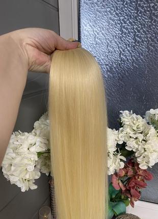 Волосы  натуральные блонд славянка 60 см 105 грамм 5500