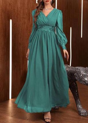 Розкішна смарагдова вечірня сукня з мереживом, 1500+ відгуків, найбільший вибір