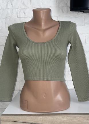 Фирменный топ, кроп в рубчик zara