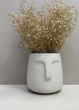 Ваза керамическая декоративная face 12,4*14,5 см bonadi 733-537 white
