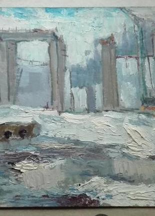 Индустриальный авангард пейзаж 1970х гг. народный худ. украины н.а.максименко (1924-2016гг.)2 фото