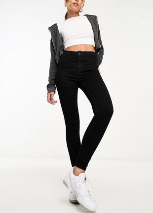 Черные джинсы скинни со средней посадкой river island