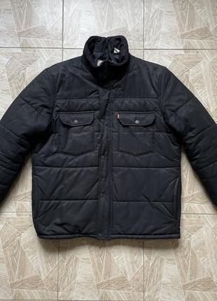 Пуховик y2k vintage thermore levi’s logo puffer down jacket black
