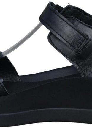 Розміри 36, 37, 38, 39, 40, 41  босоніжки сандалі жіночі viscala шкіряні на платформі, чорні, на липучках2 фото