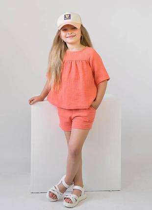 4 кольори🌈муслиновый комплект летний, муслиновый костюм легкий, летний комплект из...