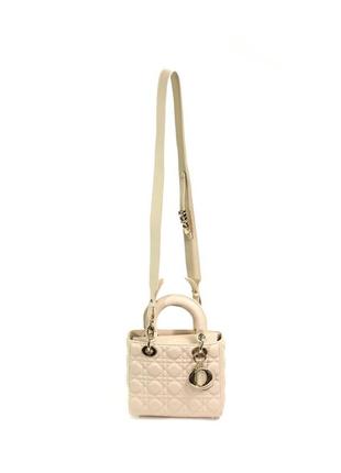 Christian dior small lady dior bag cream7 фото