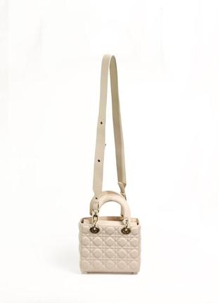 Christian dior small lady dior bag cream8 фото