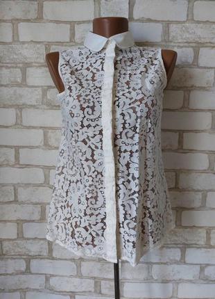 Блузка женская белая гипюровая с гипюром jack wills