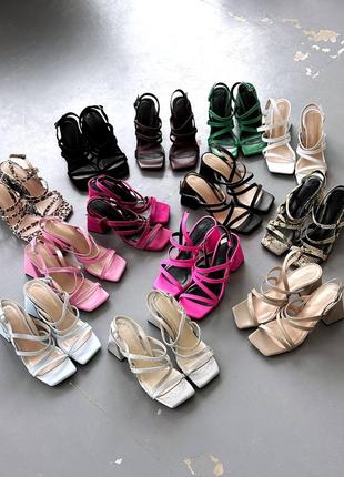 Трендовые кожаные босоножки с тоненьвыми ремешками2 фото