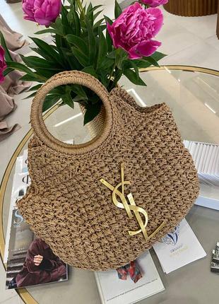 Сумка брендова в стилі ysl соломʼяна