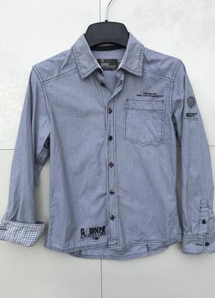 Сорочка довгий рукав garcia jeans дитяча 152/158 світло сіра весна літо