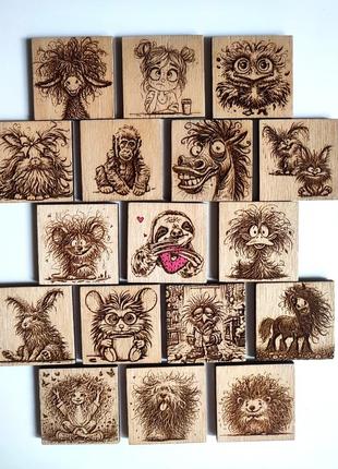 Магнит деревянный джокер joker череп черепа карта 👉 4х5см