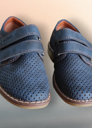 Туфли мокасины синие для мальчика весна лето, деми7 фото