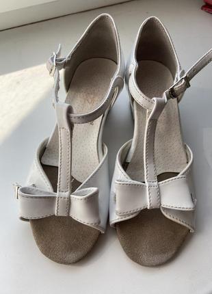 Туфли для танцев, белые лаковые, club dance, 19-19,5 см