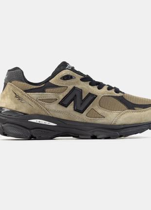 Кроссовки new balance 990 khaki / black1 фото