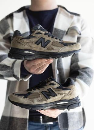 Кроссовки new balance 990 khaki / black7 фото