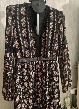 Платье макси с прозрачными вставками