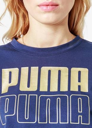 Спортивний кроп-світшот від puma розмір m-l (модель оверсайз) кроп топ кофта4 фото