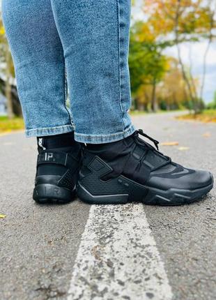 Чоловічі кросівки nike huarachi gripp zip treple black4 фото