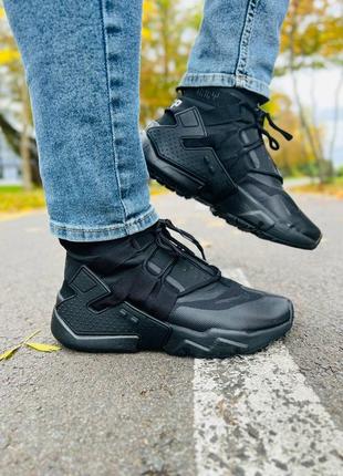 Чоловічі кросівки nike huarachi gripp zip treple black8 фото