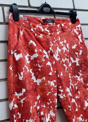 Квіткові червоні штани брюки з кишенями max mara4 фото