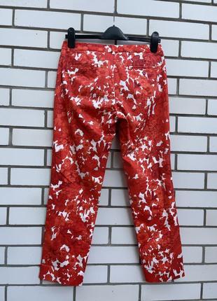 Квіткові червоні штани брюки з кишенями max mara8 фото