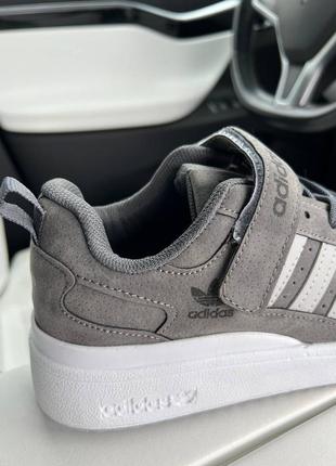 Жіночі шкіряні кросівки adidas forum low 84 grey white адідас форум знижка9 фото