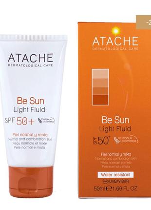 Солнцезащитный антивозрастной флюид atache be sun light fluid spf50+
